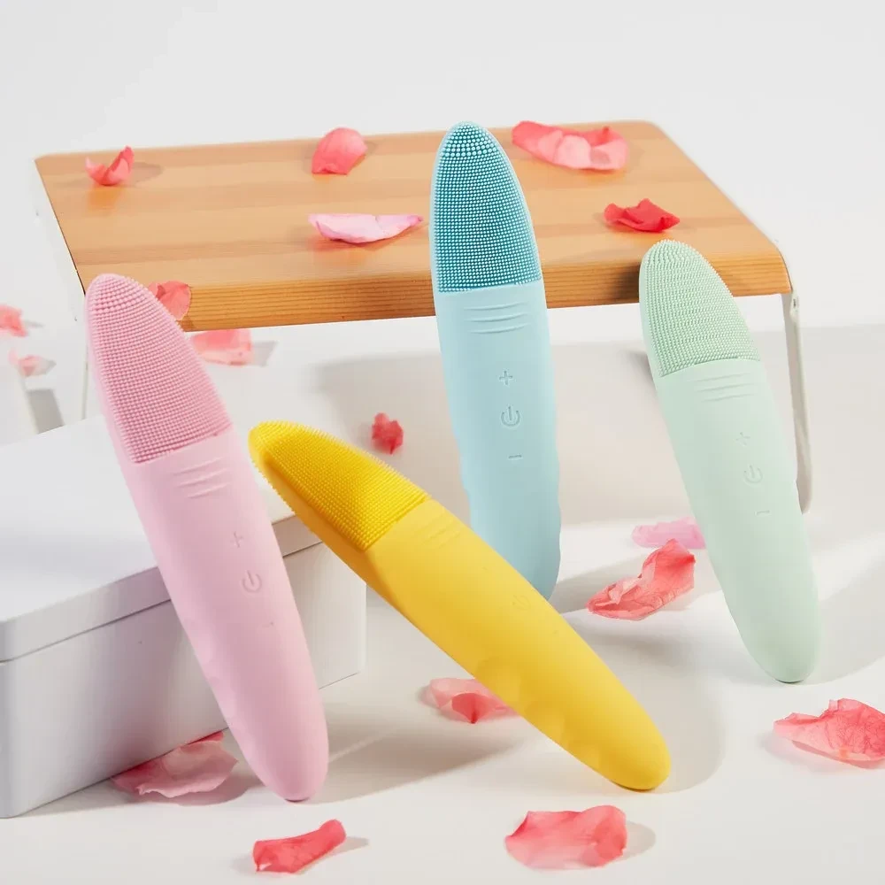 Silicone facial brush cleanser, electric facial massager
