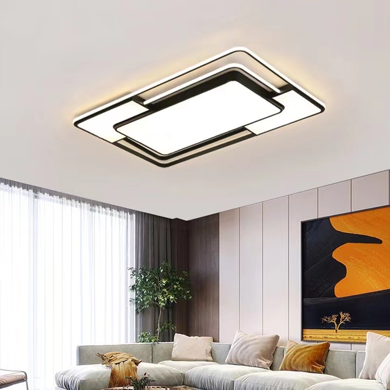 Modern LED Ceiling Lamp - Nordic Square Chandelier for Living Room, Dining Room, Bedroom