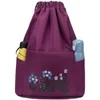 Foldable Waterproof Drawstring Large Capacity Embroidered Backpack