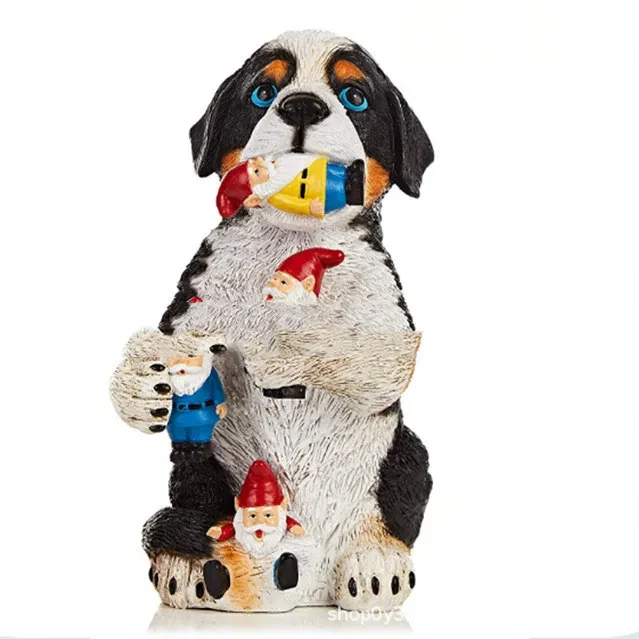 Cats Eat Dwarfs Statue Garden Ornament Art Resin Craft Landscaping Yard Sculptures Decoration For Home Garden