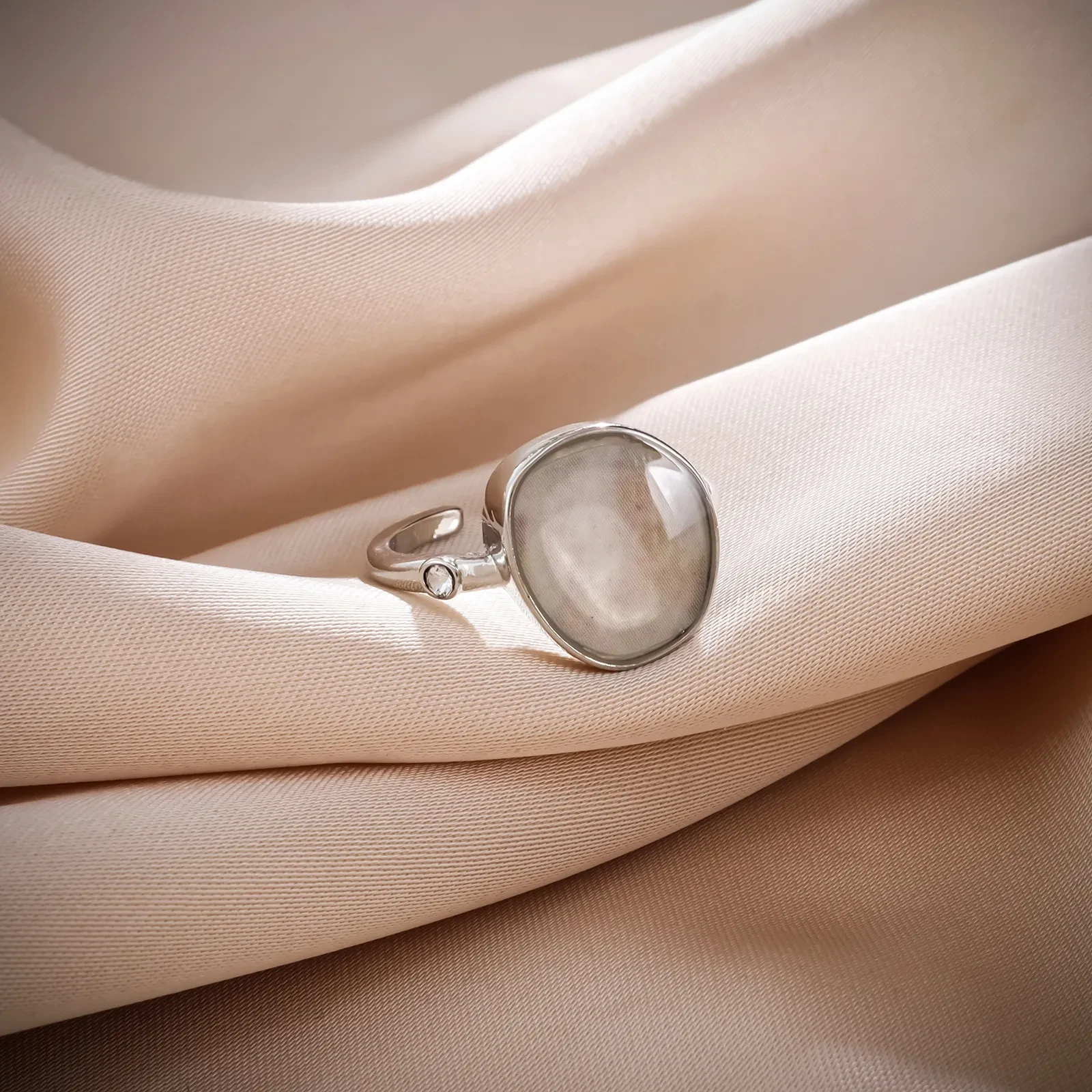 Japanese And Korean Style Electroplating Adjustable Ring Six-piece Set