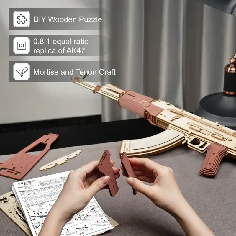 3D Wooden Puzzle For Adults - DIY 3D Model Building Kit