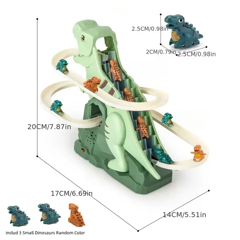 Dinosaur Climbing Slide Toy Set-3 Dinosaur Cars Included