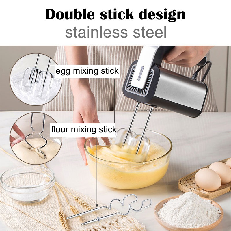 Electric Egg Beater - Stainless Steel Mini Whipped Cream and Flour Mixer