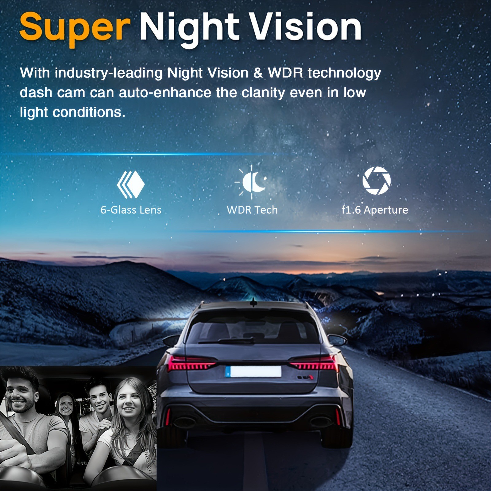 Car Driving Recorder HD Night Vision 1080p Car 360 Degrees Car Front Car Interior Double Mirror