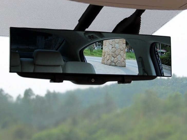 Curved Mirror Large View Car Rearview Mirror HD Anti-glare Optical Glass Blue Filter