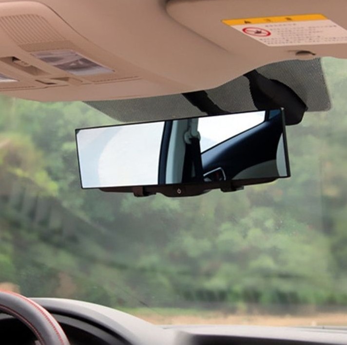 Curved Mirror Large View Car Rearview Mirror HD Anti-glare Optical Glass Blue Filter