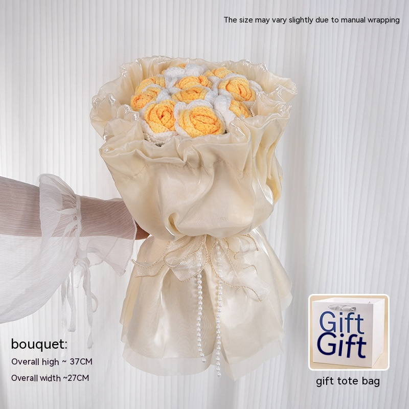 Wool Bouquet Hand Woven Rose