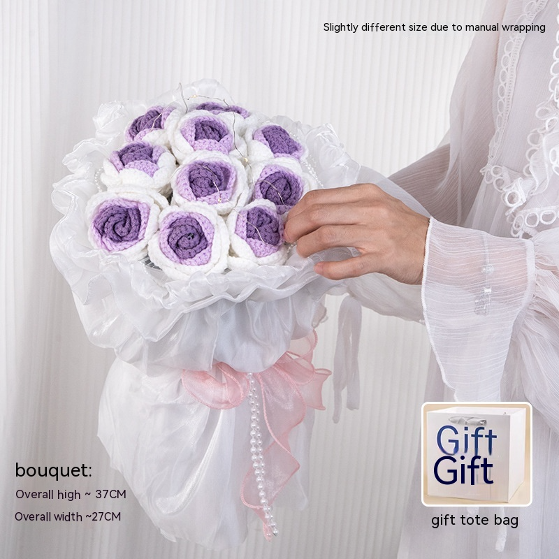 Wool Bouquet Hand Woven Rose