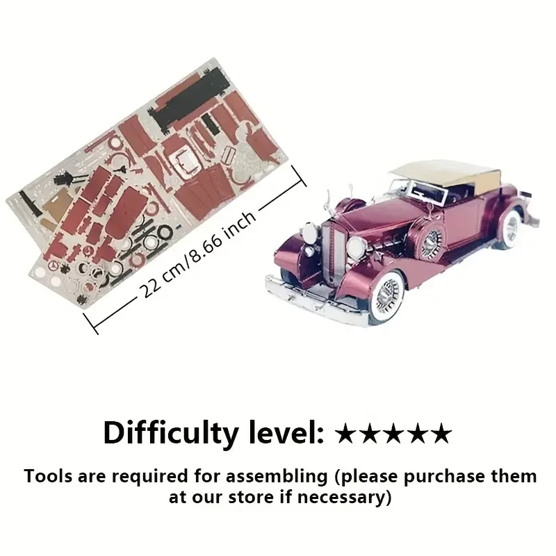 1934 Packard Classic Car DIY Assembly Model 3D Glue