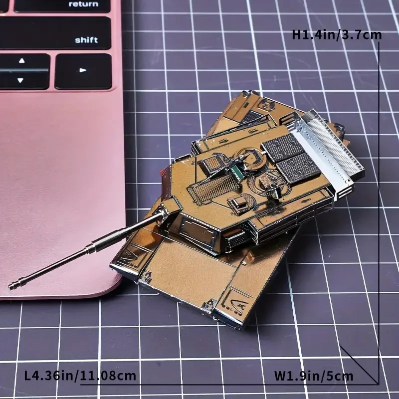 1pc 3D DIY Metal Model Kit Mixed Color Abrams Tank Model