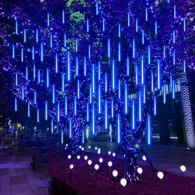 LED Meteor Shower Fairy String Lights - 8 Tubes, 30/50cm