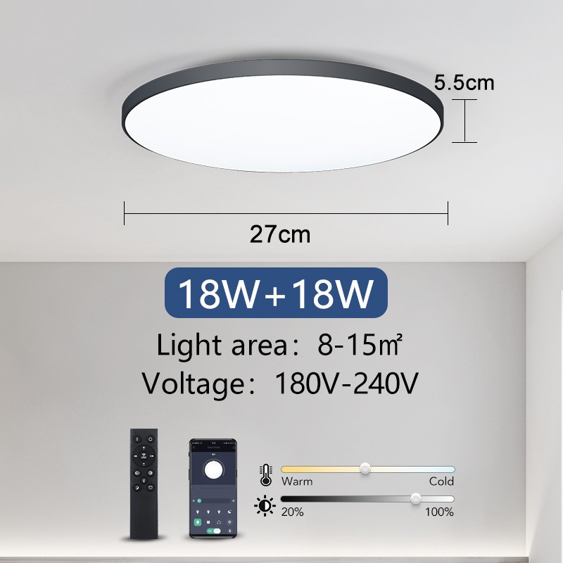 MARPOU Smart LED Ceiling Lamp - Dimmable with Remote Control