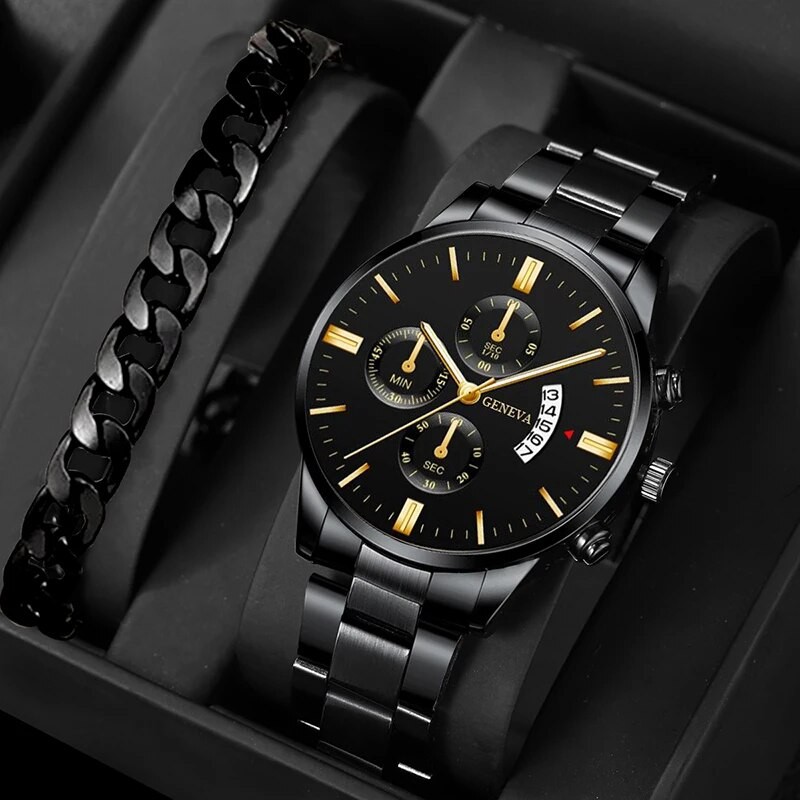 Fashion Mens Stainless Steel Quartz Watch
