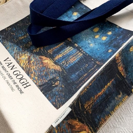 Van Gogh Museum Starry Sky On The Rhona River Zip Canvas Bag
