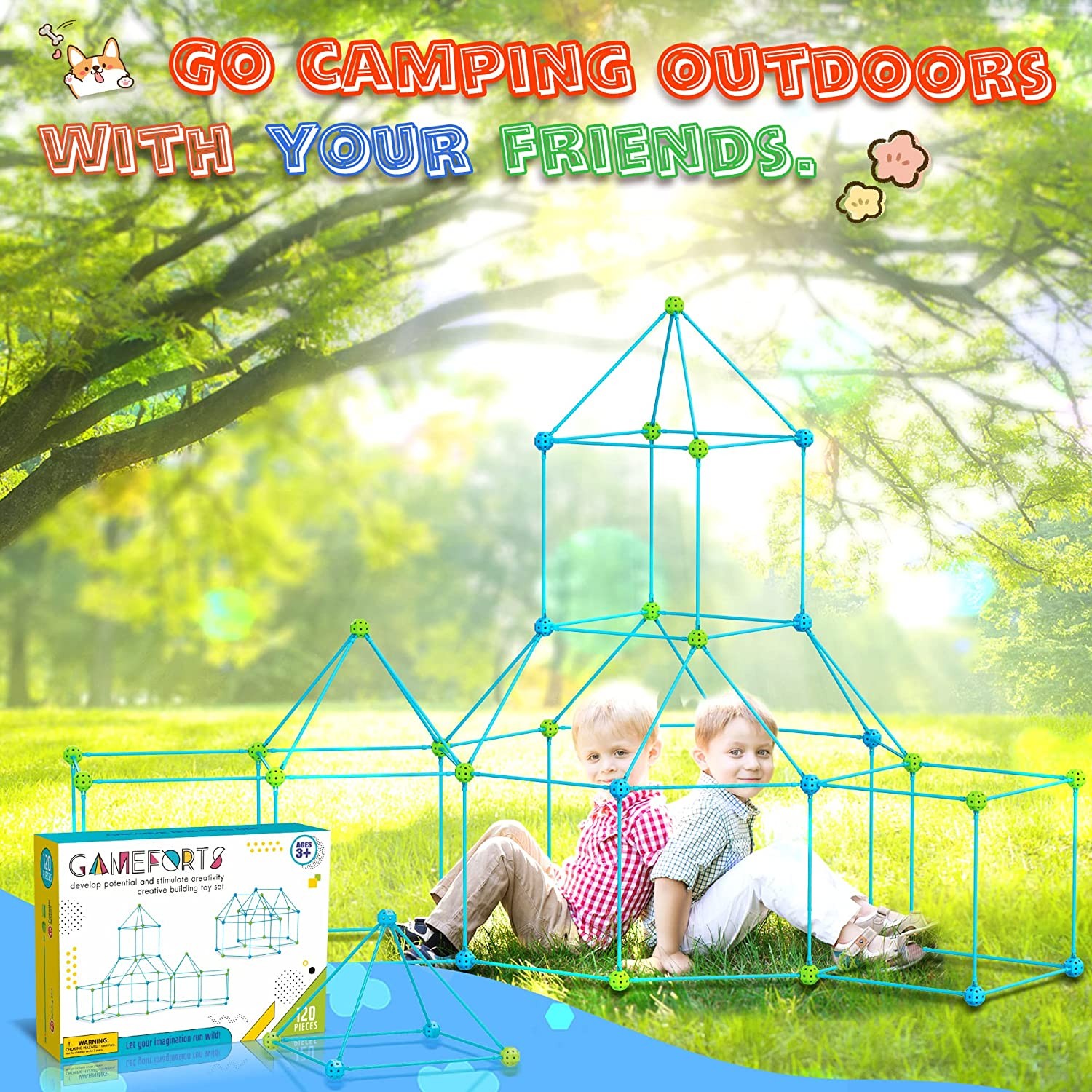 Children's DIY Building Castle Beading Tent Toy STEM Large Building Blocks Game House