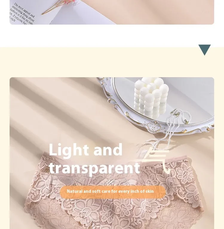 Plus Size Women's High Elastic Ultra-thin Lace Briefs Seamless Underwear