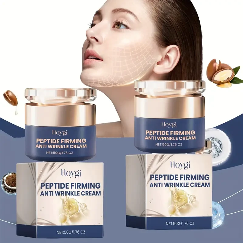 50g*2pcs Peptide Day and Night Cream, Contains Shea Butter, Hyaluronic Acid and Nicotinamide, Moisturizes the Skin, Gentle Formula, Hydrates and Moisturizes