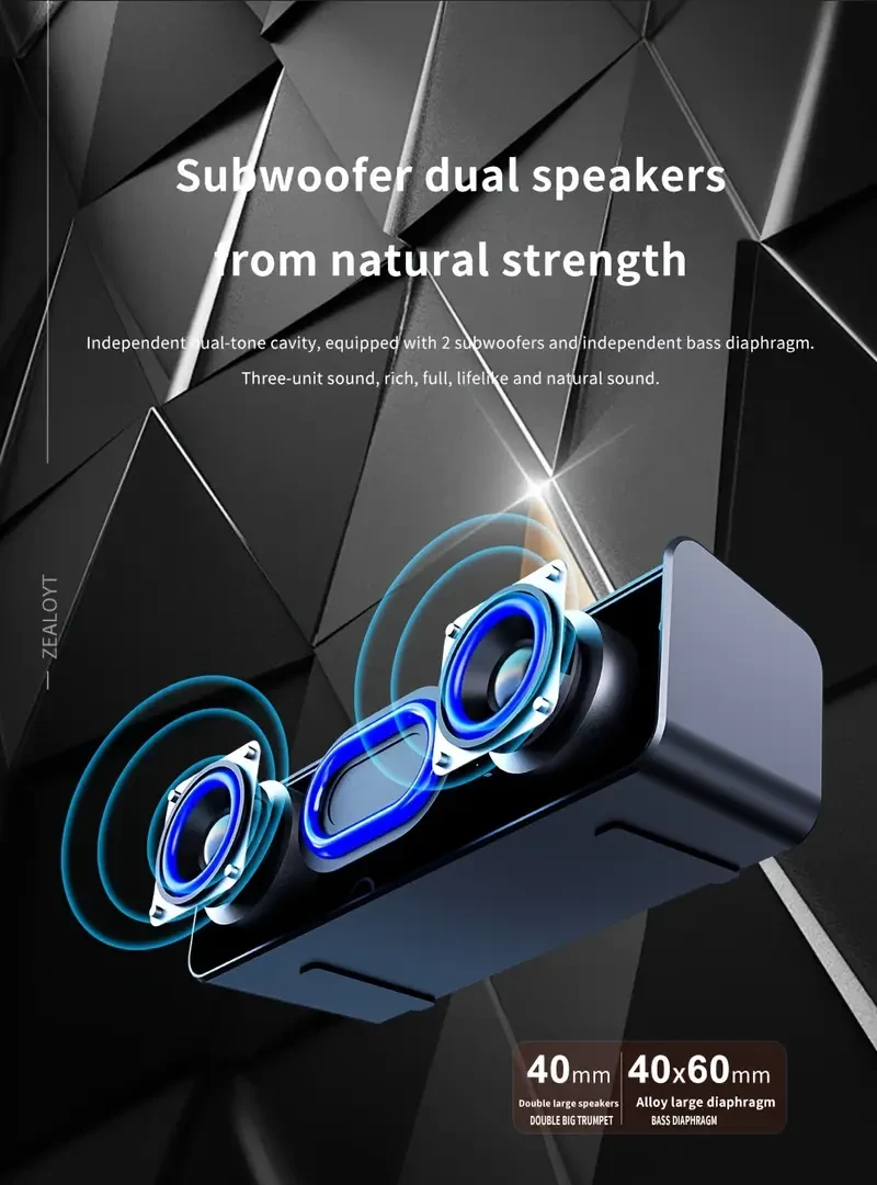 Compact, Powerful, and Perfect for Every Occasion Introducing the ZEALOT S31 5W*2 Wireless Speakers, the ultimate blend of style, portability, and exceptional sound quality. Whether youre hosting a party, relaxing at home, or streaming your favorite seri