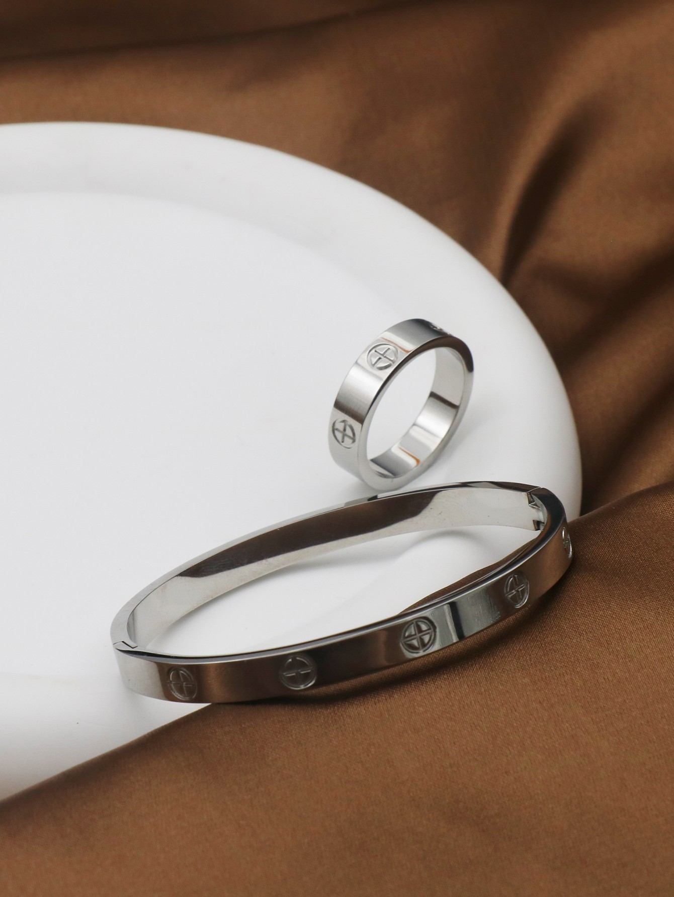 6mm Width Fashion Design Couple Bracelets & Bangles Set for Women Men