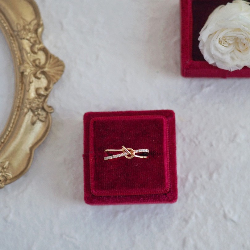 Elegant Artistic Dense Inlaid Zircon Knot Double Layer Ring For Women