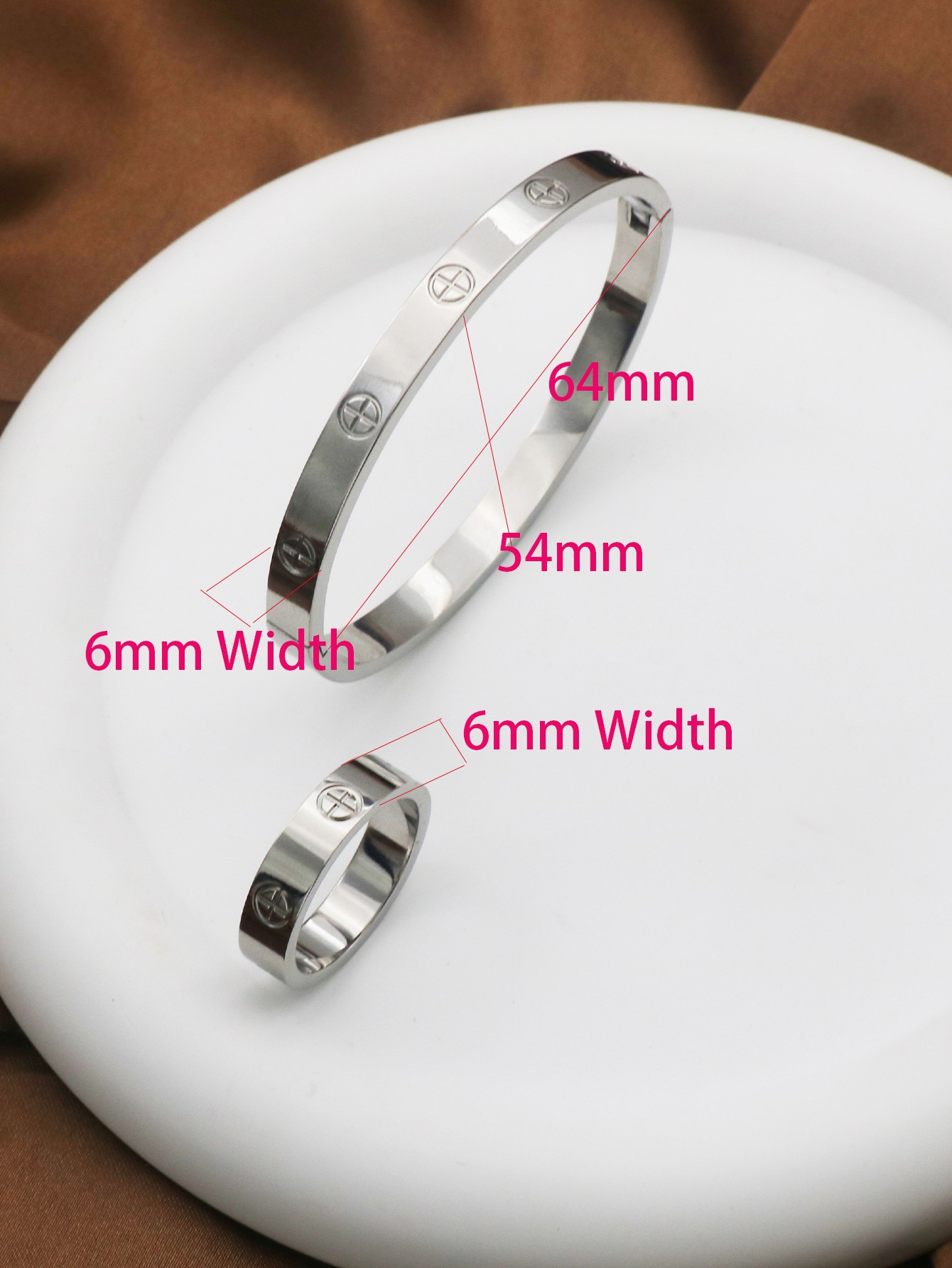 2pcs 6mm Width Fashion Design Couple Bracelets & Bangles Set