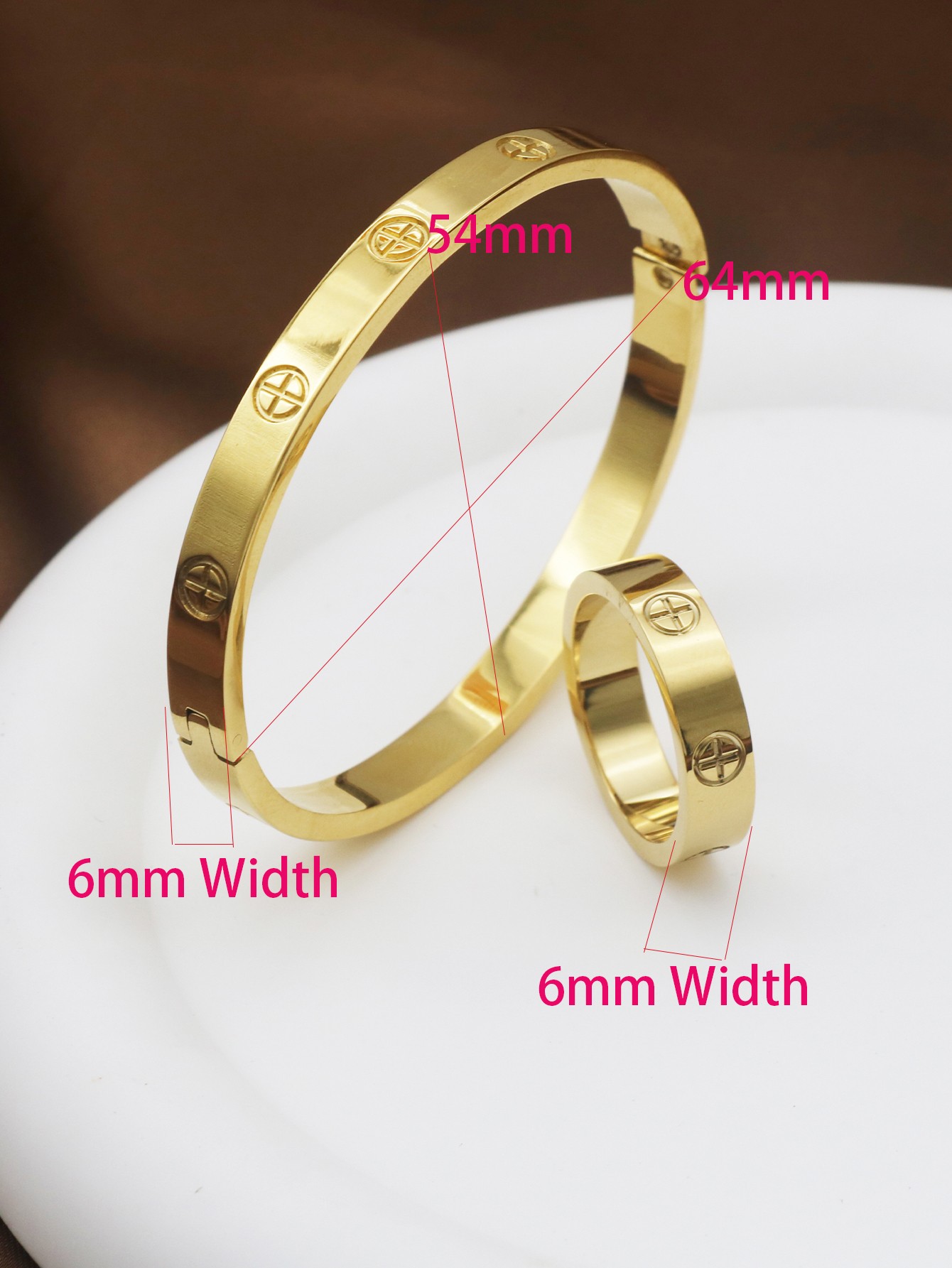 2pcs 6mm Width Fashion Design Couple Bracelets & Bangles