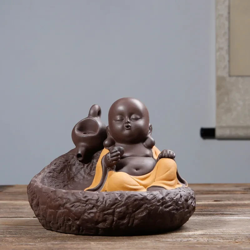 Little Monk Purple Sand Backflow Incense Burner Sandalwood Incense Burner Incense Road