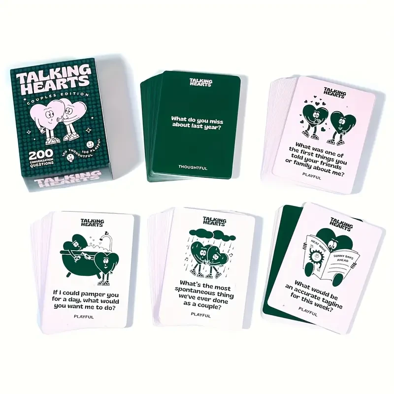 1 Deck Couples Edition Card Game - 200 Thought-Provoking Questions & 2 Wild Cards