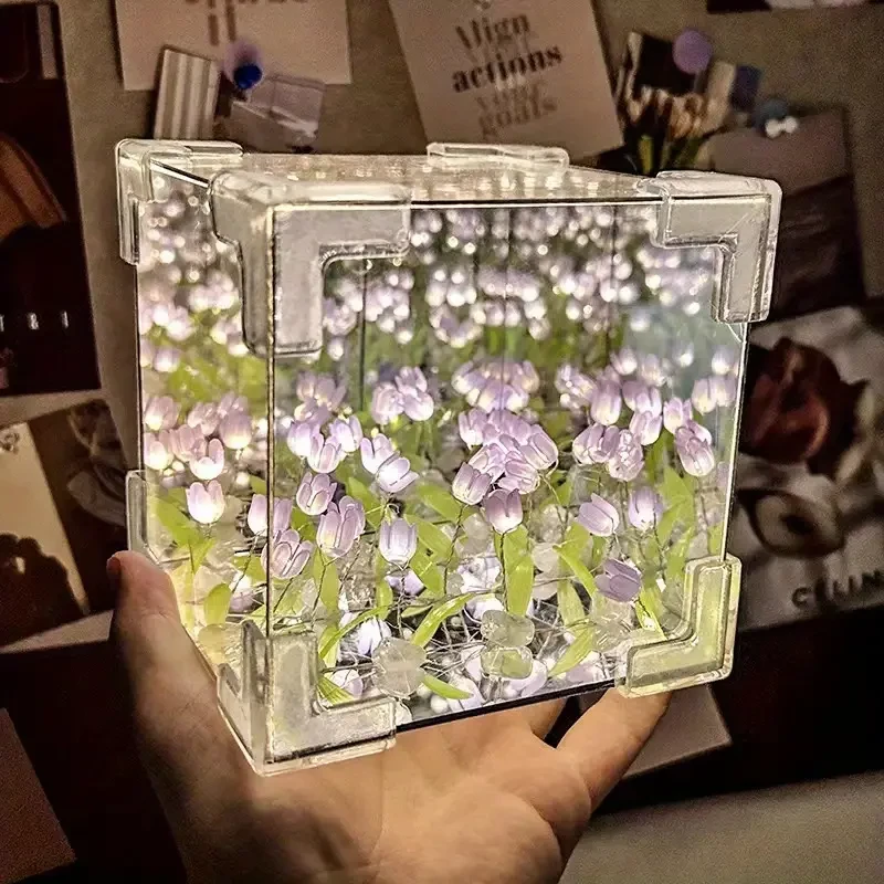 LED Tulip Night Light Box