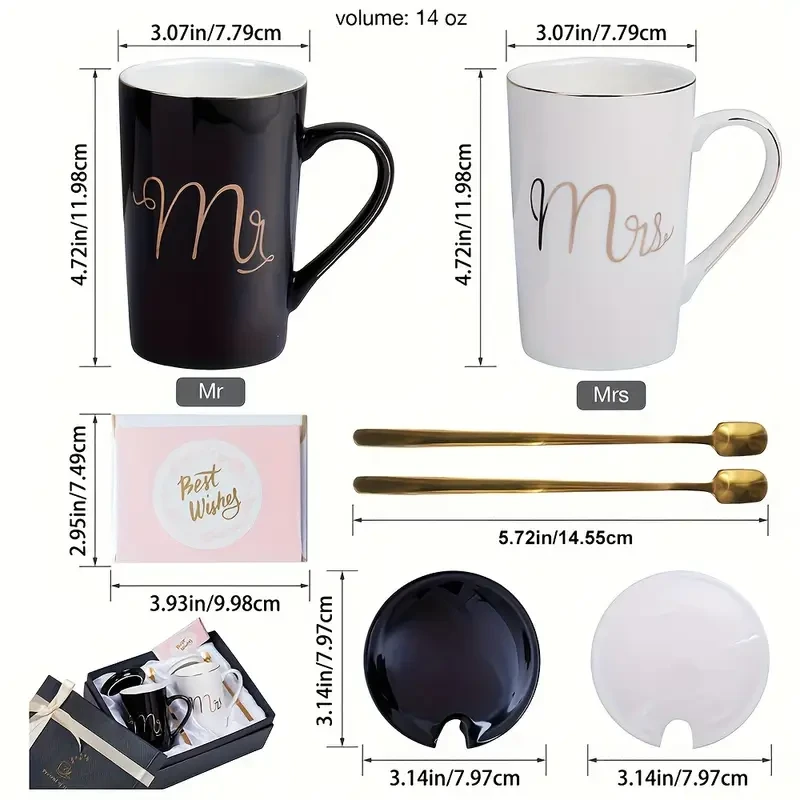 Mr & Mrs Ceramic Coffee Mug Set