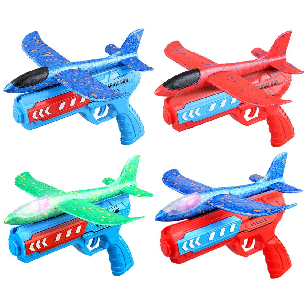 Airplane Launcher Toy - Foam Ejection Aircraft with Optional LED Light for Kids