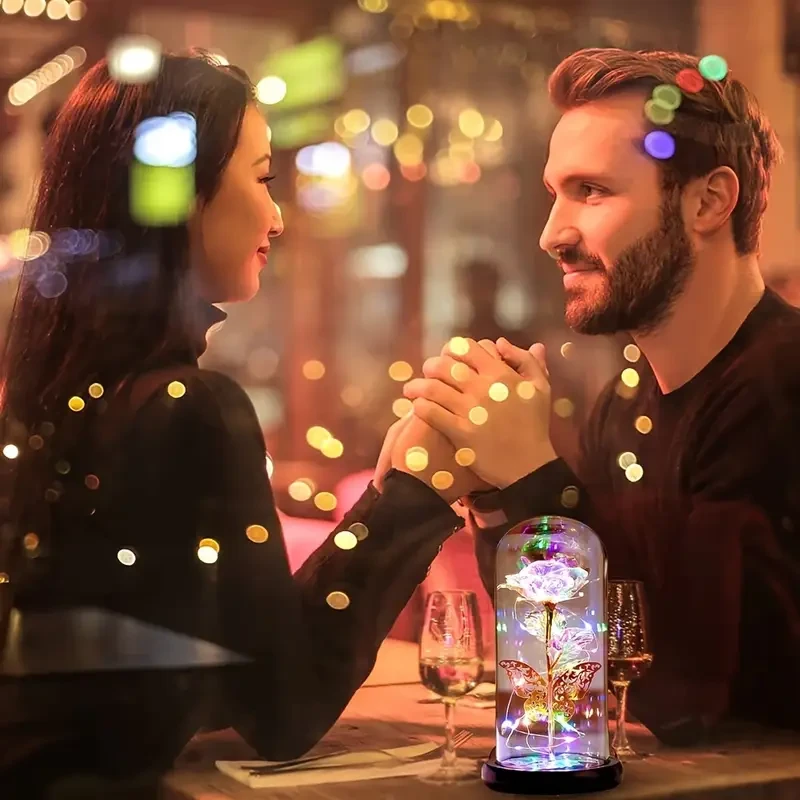 Enchanting LED Rose in Glass Dome - Perfect Gift for Mother's Day, Weddings, Valentine's & More