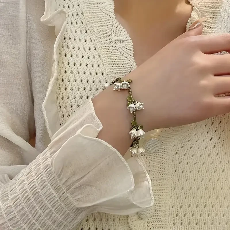 Vintage Lily of the Valley Charm Bracelet