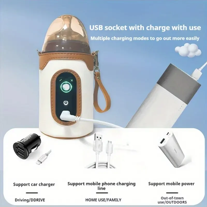 Portable Baby Milk Warmer Sleeve with Adjustable Temperature