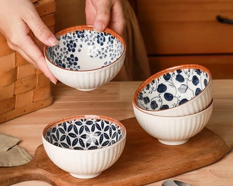 Rattan Japanese Retro Rice Bowl Gift Box