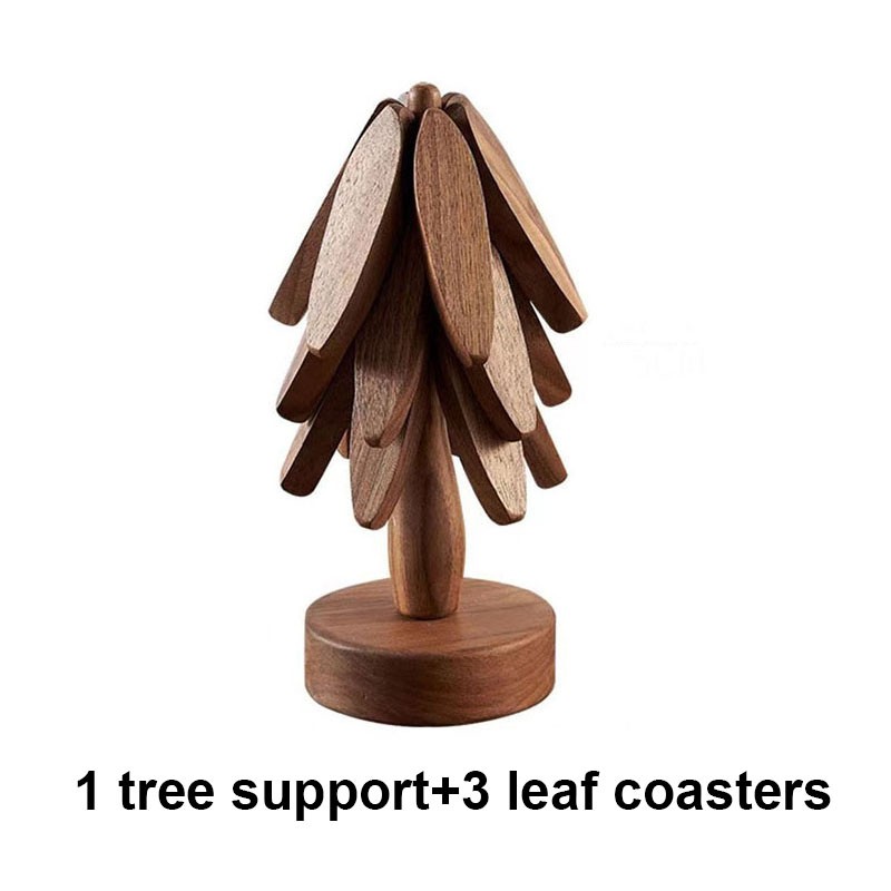 4PCS Tree Design Stand Wooden Trivets