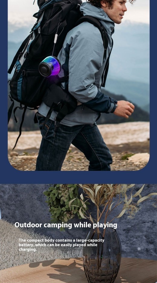 Portable Wireless Sound Ambience Light Bluetooth Magnetic Mini Speaker