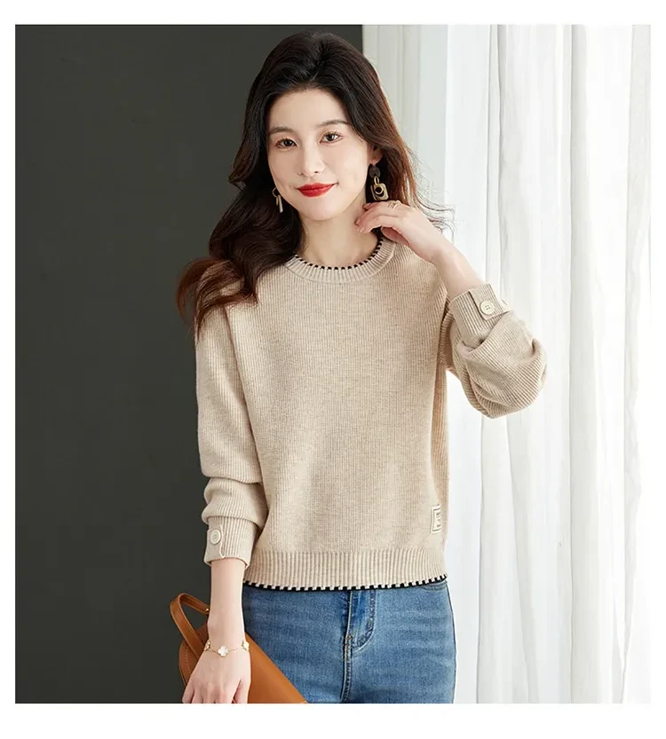 Women's Clothing Fashion Long Sleeve Loose Round Neck Sweater