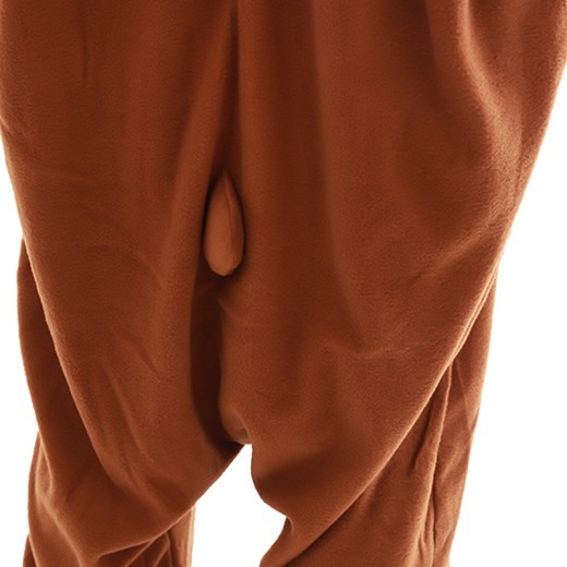 Hooded Long-Sleeved Polar Fleece Animal Cartoon One-Piece Pajamas Brown Bear Hooded Couple Clothes