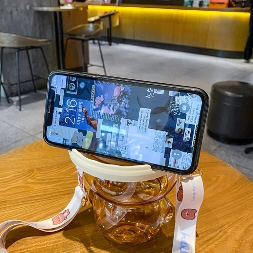 Cute Girl Heart Straw Cup Net Red High-value Large-capacity Bear