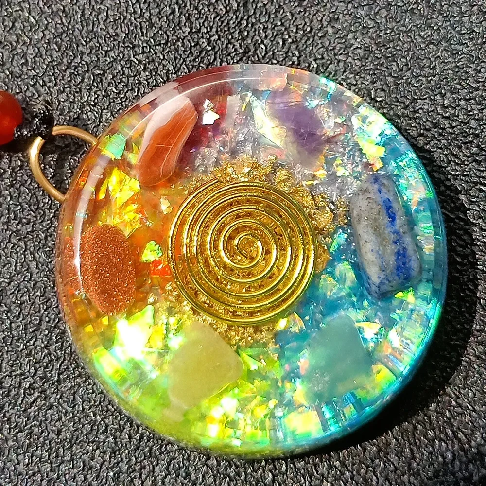 Natural Crystal Agate Semi-precious Stone Colorful Gravel Pendant