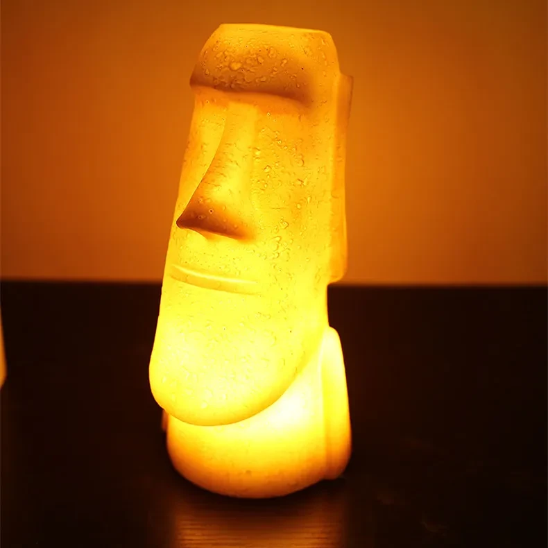 Easter Island Stone Statue Stone Human Head Night Light