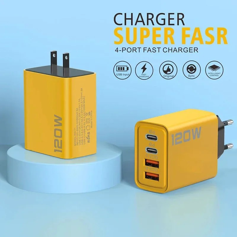 120W USB Fast Charger Adapter - Type-C Quick Charge 3.0