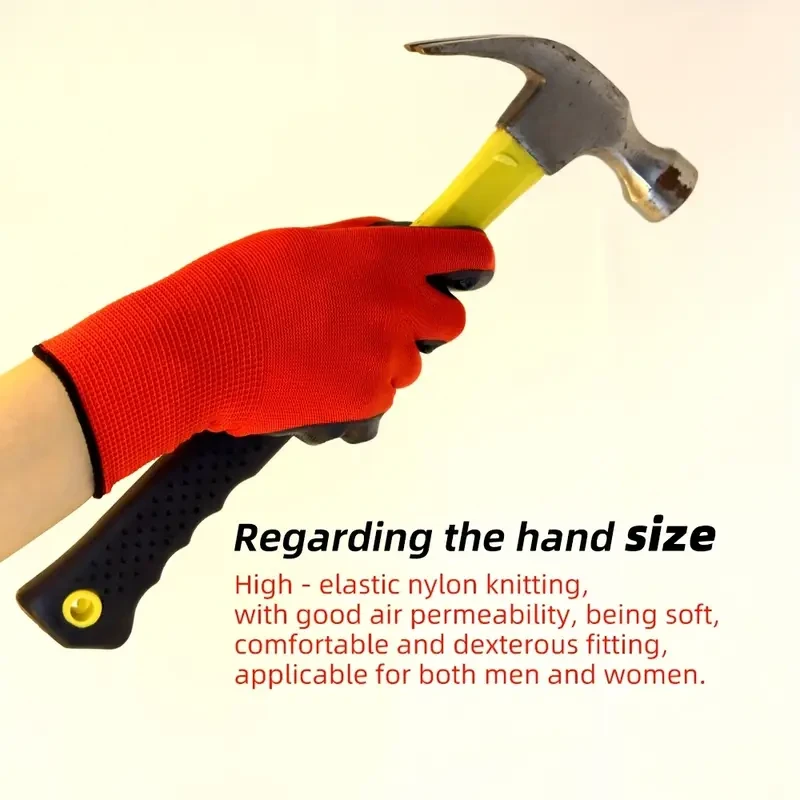 10 Pairs of Nitrile Work Gloves, Offering Excellent Grip, Slip-Resistant And Durable, Suitable for Repairing Buildings, Warehouses, Gardens, And Garage Work, Ideal for Both Men And Women.