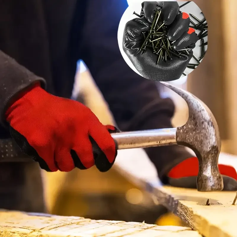 10 Pairs of Nitrile Work Gloves, Offering Excellent Grip, Slip-Resistant And Durable, Suitable for Repairing Buildings, Warehouses, Gardens, And Garage Work, Ideal for Both Men And Women.