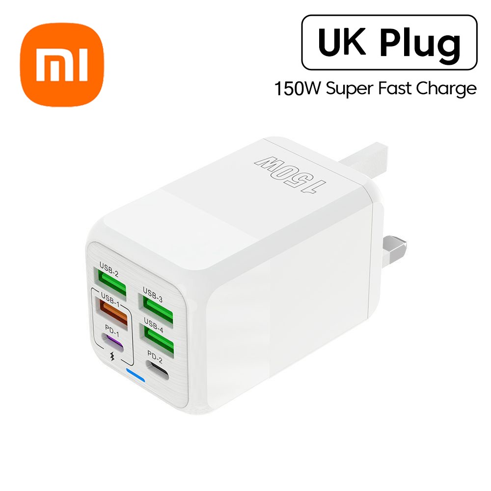 Xiaomi 150W 6-Port Fast Charger Wall Adapter - PD QC 3.0