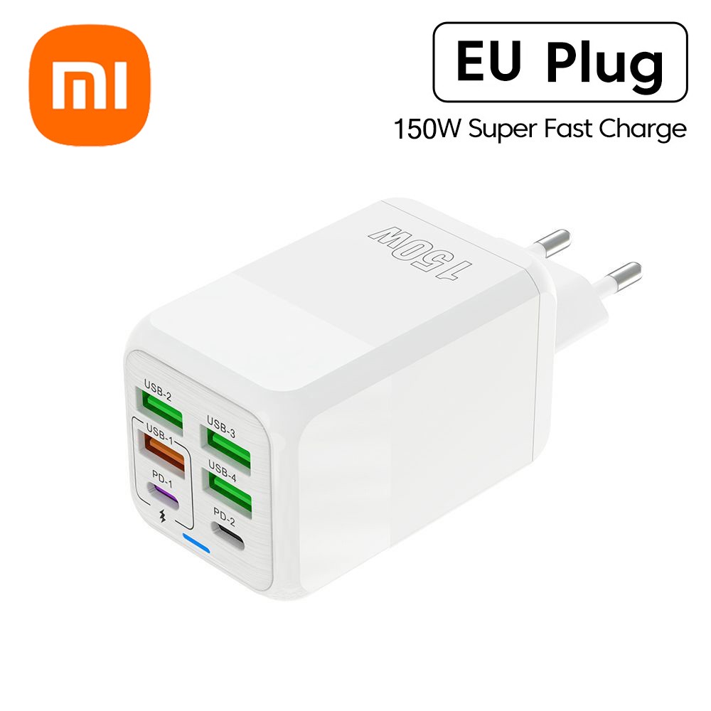 Xiaomi 150W 6-Port Fast Charger Wall Adapter - PD QC 3.0