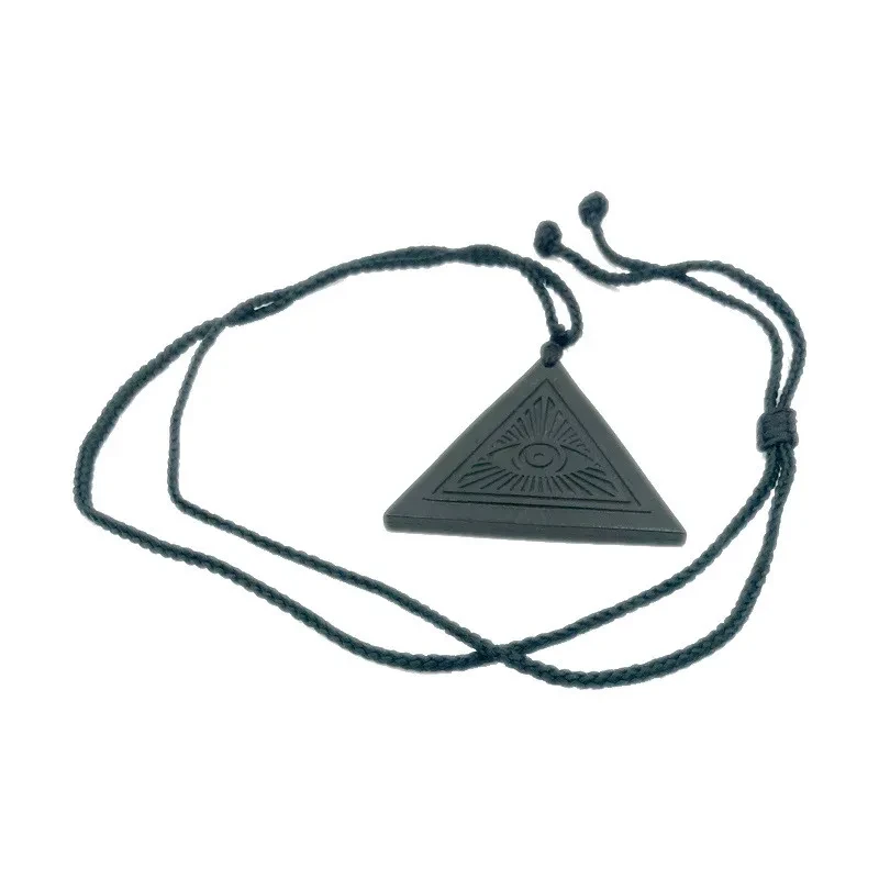 Triangular Pendant Carved In Rough Stone
