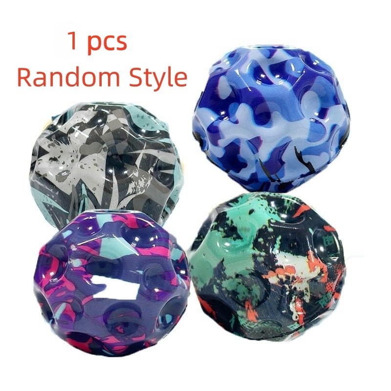 Camouflage Elastic Ball  Compact Anti-Fall Ergonomic Design Moon Shape Bouncy Ball